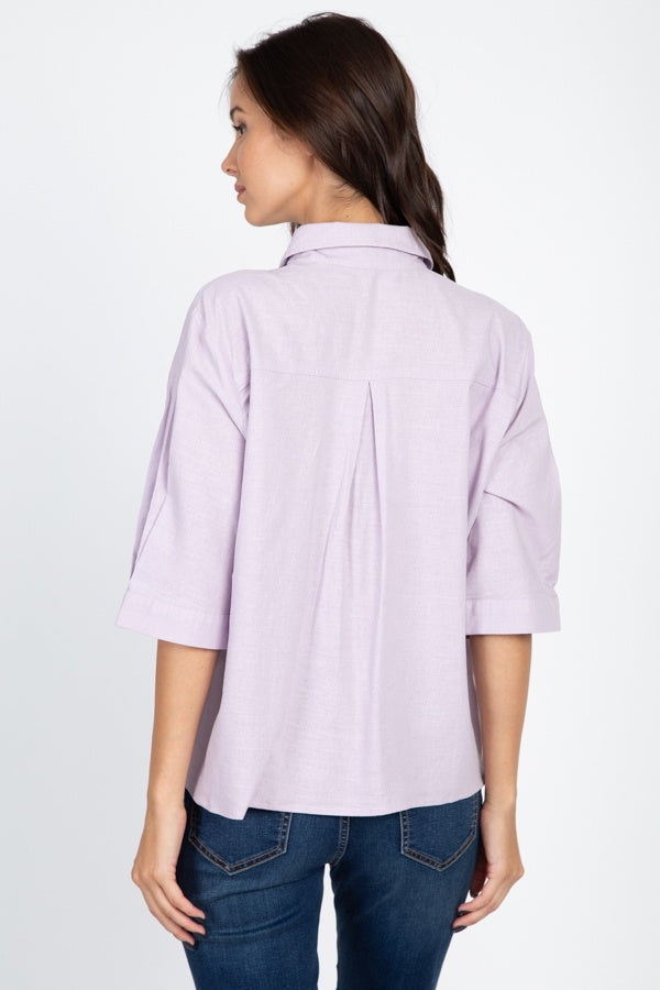 High Low Button Front Shirt