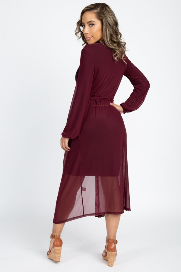Sheer Mesh Open Front Cardigan