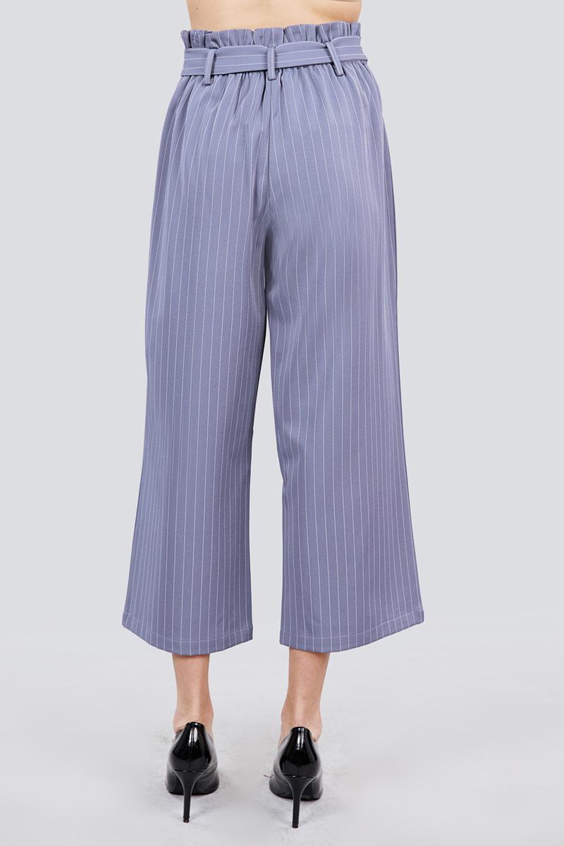 Button Down Paperbag Cullote Stripe Pants