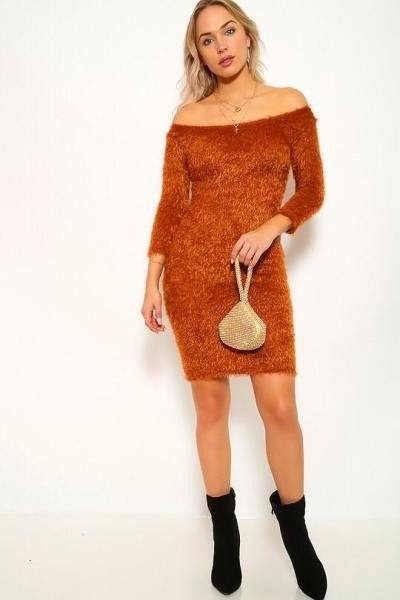 A Fun Fuzzy Knit Wrap Mini Dress