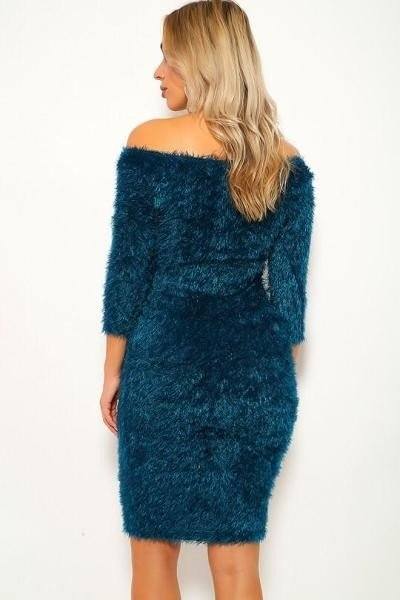 A Fun Fuzzy Knit Wrap Mini Dress