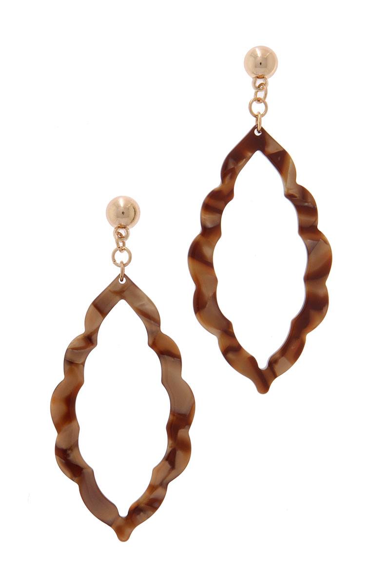 Acetate Moroccan Shape Post Drop Earring