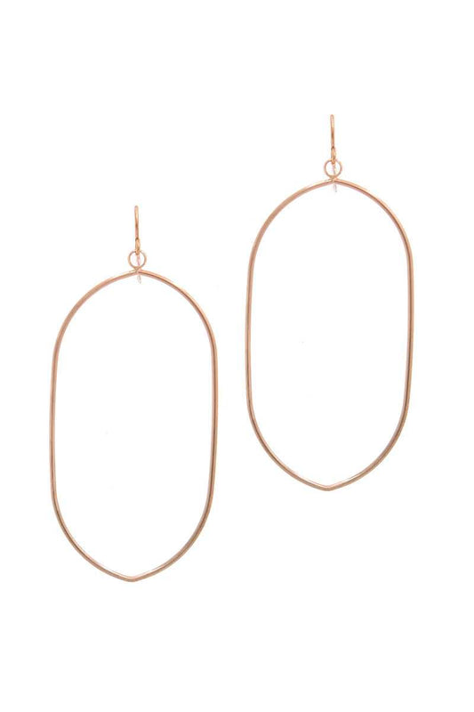 Long Oval Shape Drop Earring