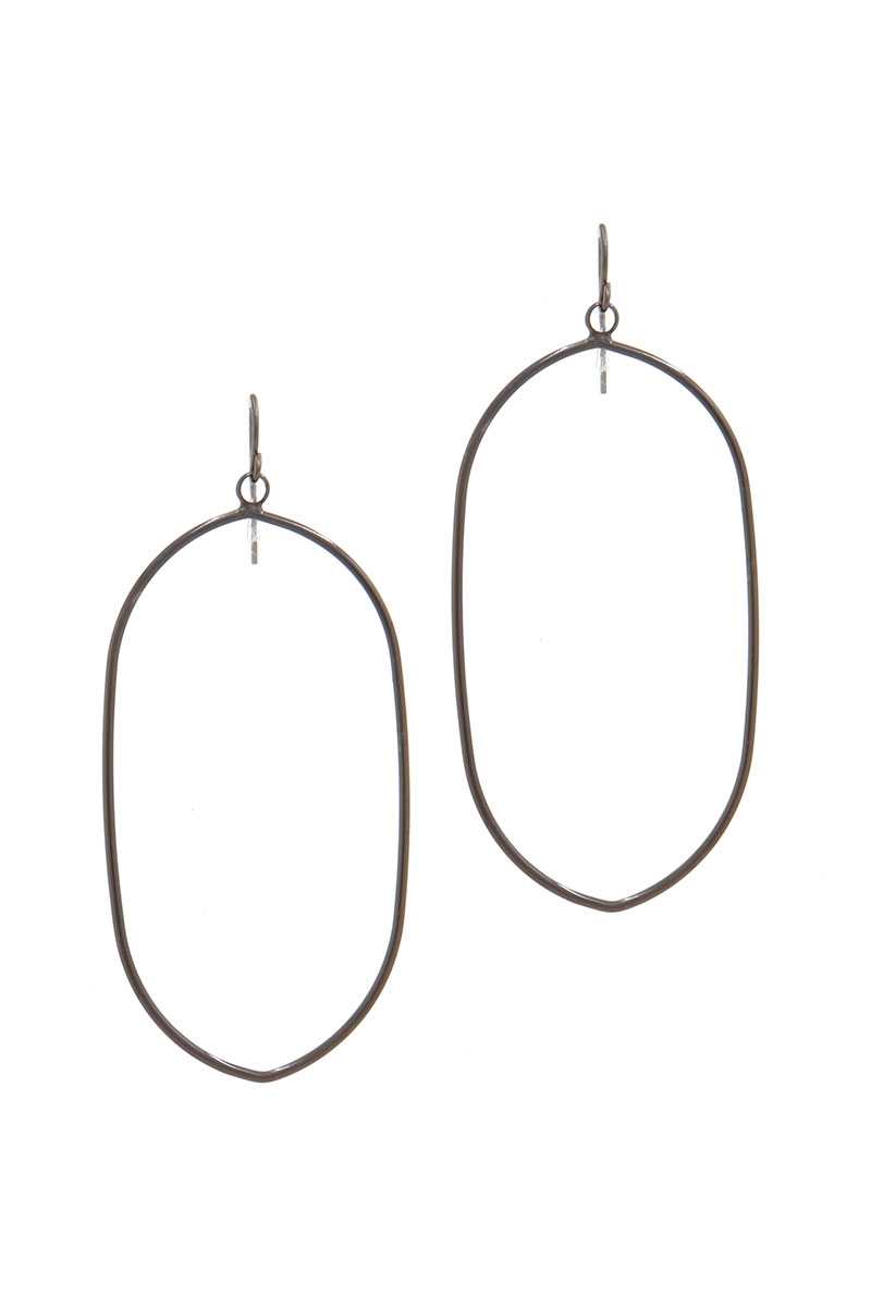 Long Oval Shape Drop Earring