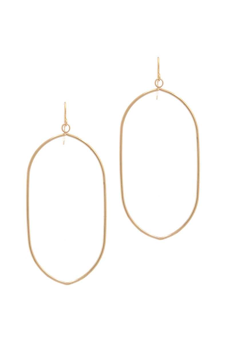 Long Oval Shape Drop Earring