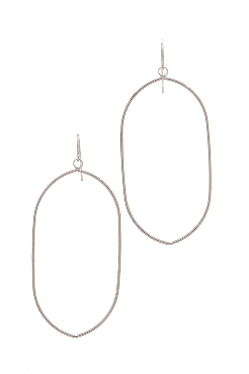 Long Oval Shape Drop Earring