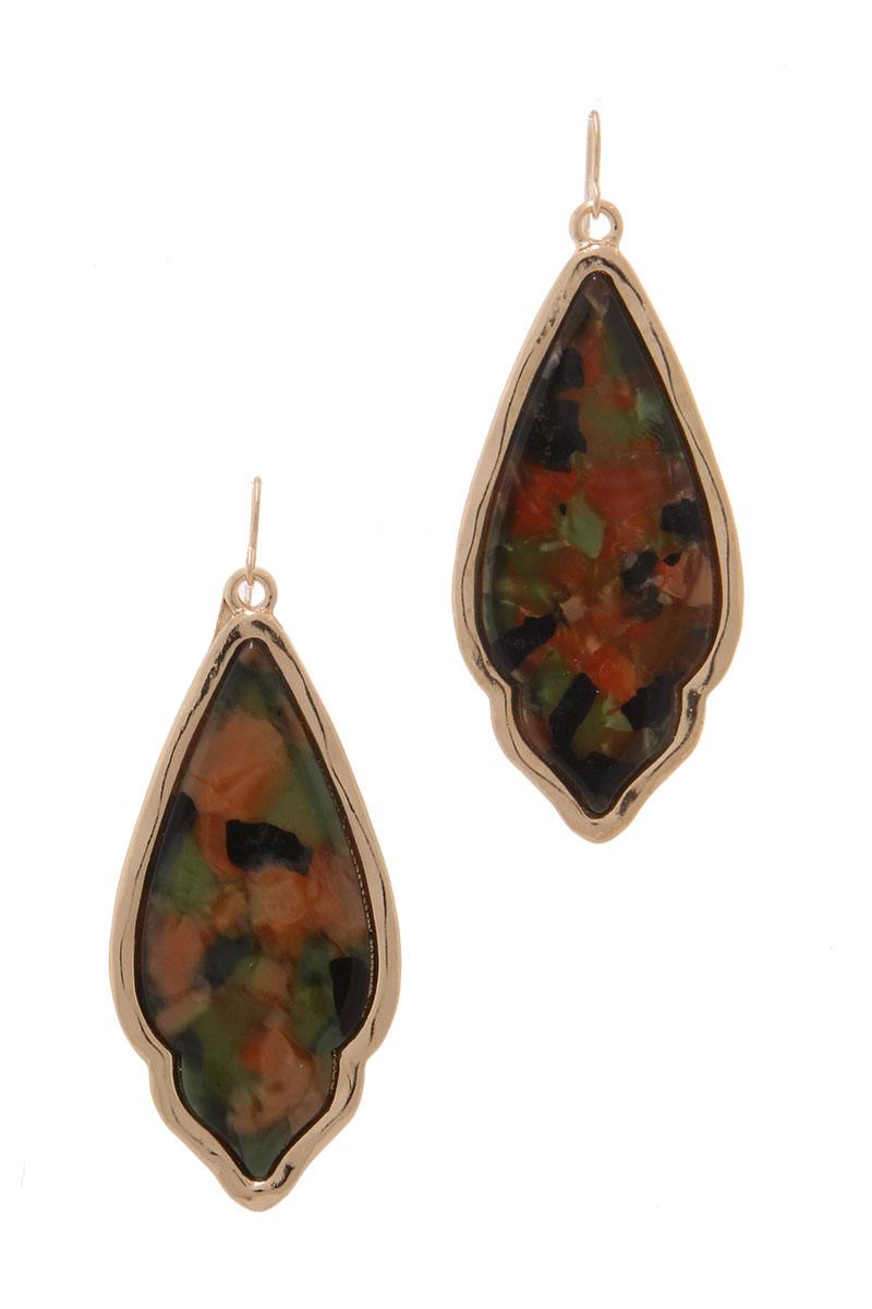 Acetate Moroccan Shape Drop Earring