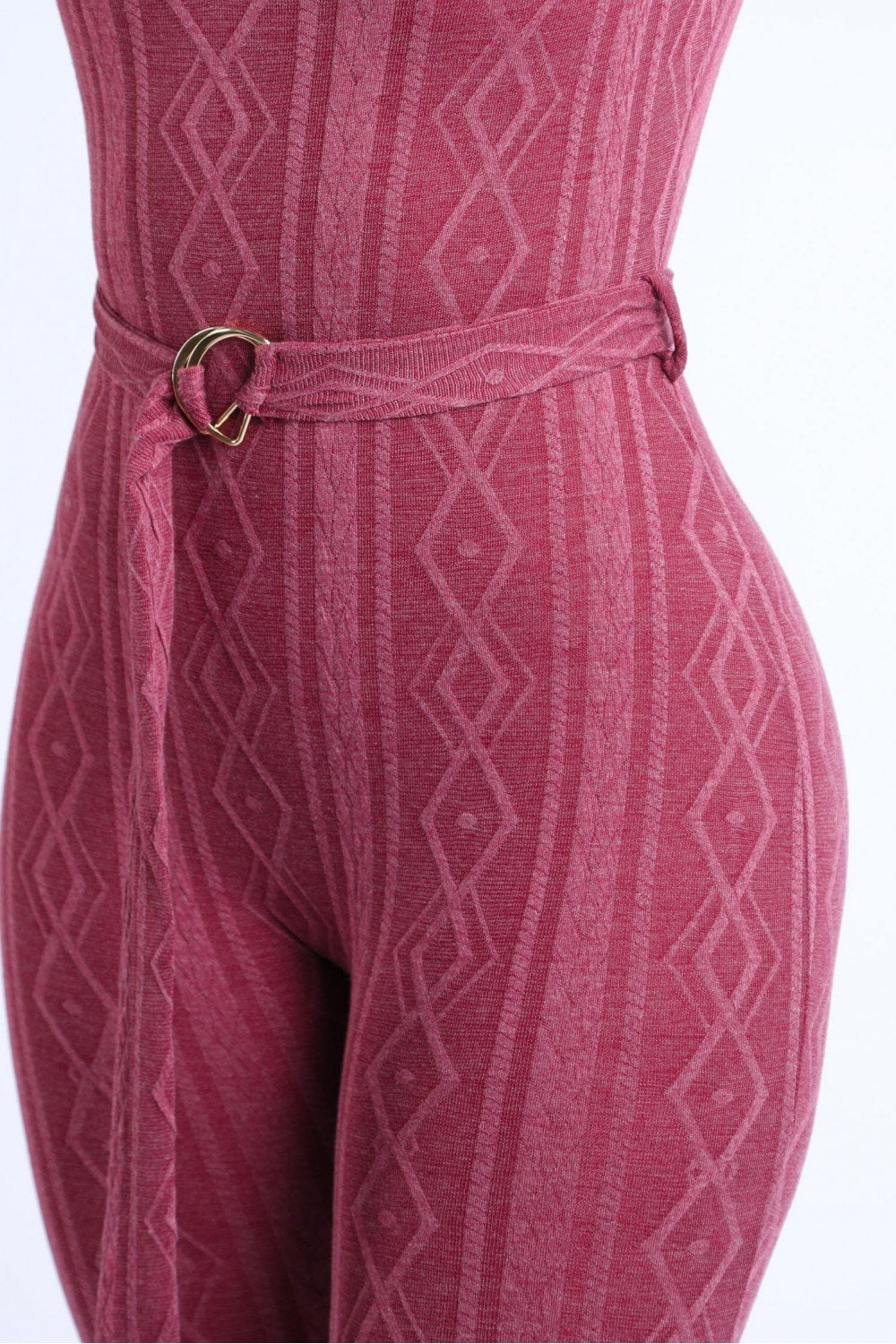 Cable Knit Shaped Jersey Jumpsuit