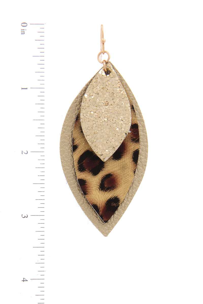 Pu Leather Pointed Drop Earring