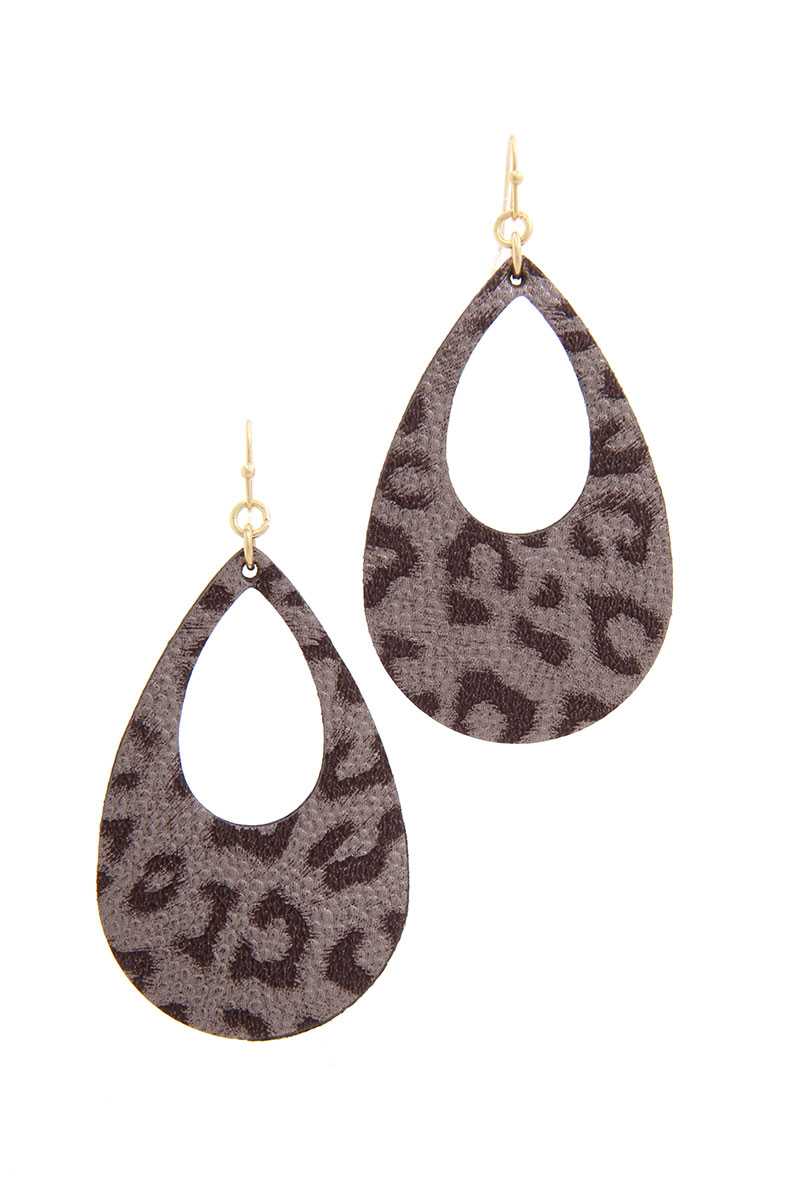 Animal Print Teardrop Shape Earring