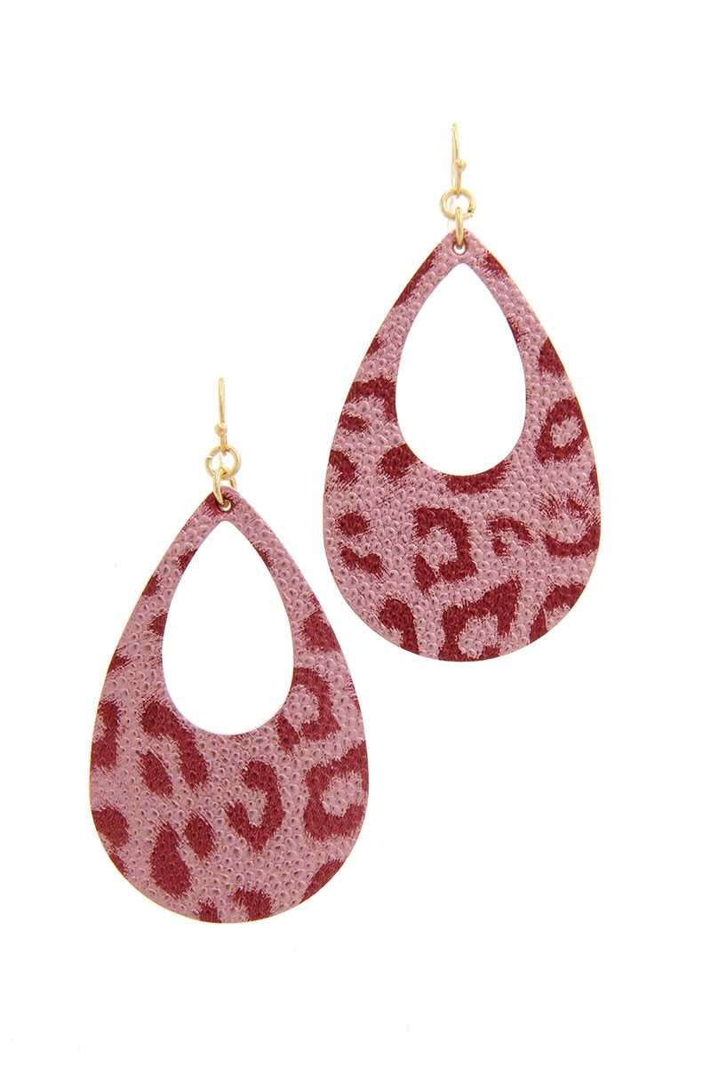 Animal Print Teardrop Shape Earring