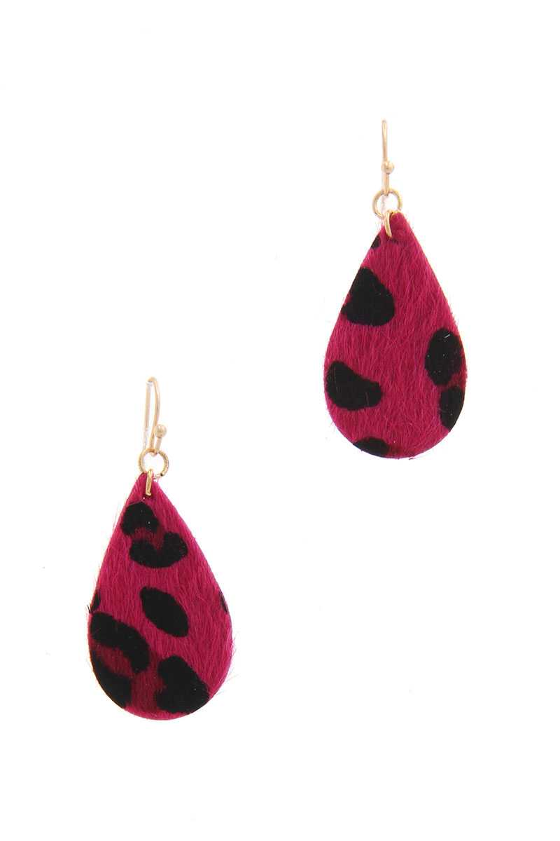 Animal Print Teardrop Earring