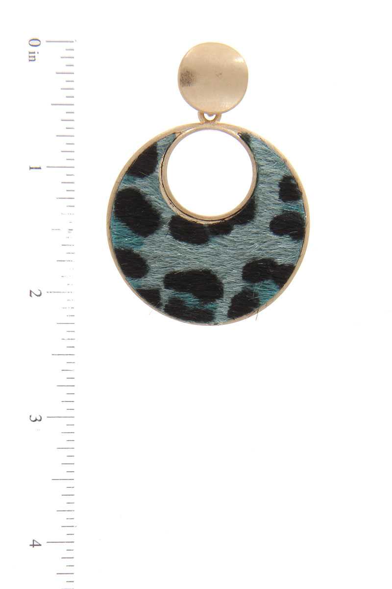 Animal Print Post Drop Earring