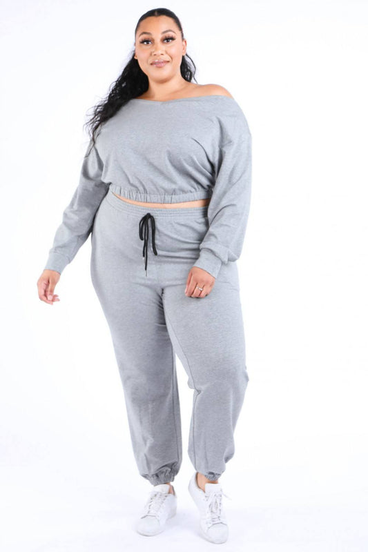 Casual Crop Jogger Set