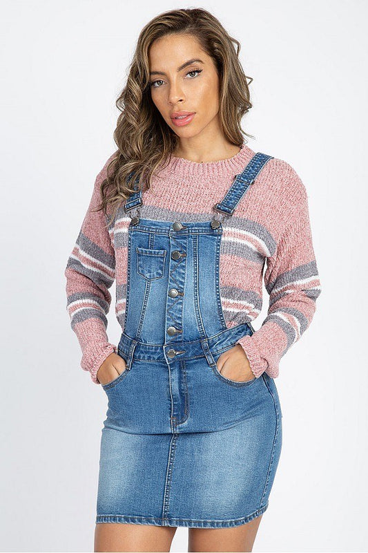 Button Front Overall Dress