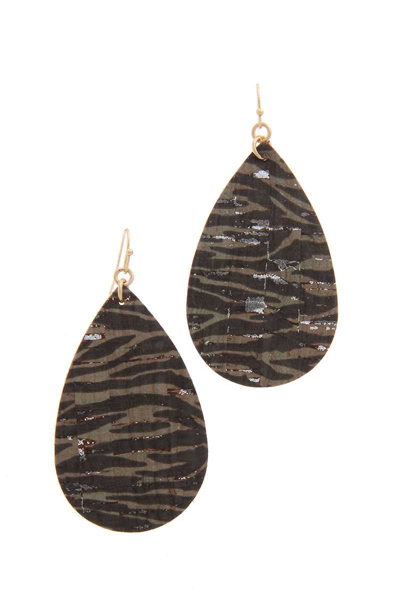 Animal Print Teardrop Shape Drop Earring