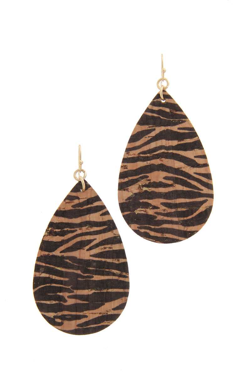 Animal Print Teardrop Shape Drop Earring