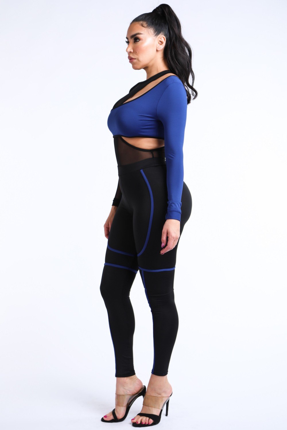 Single Arm Contrast Bodysuit Set