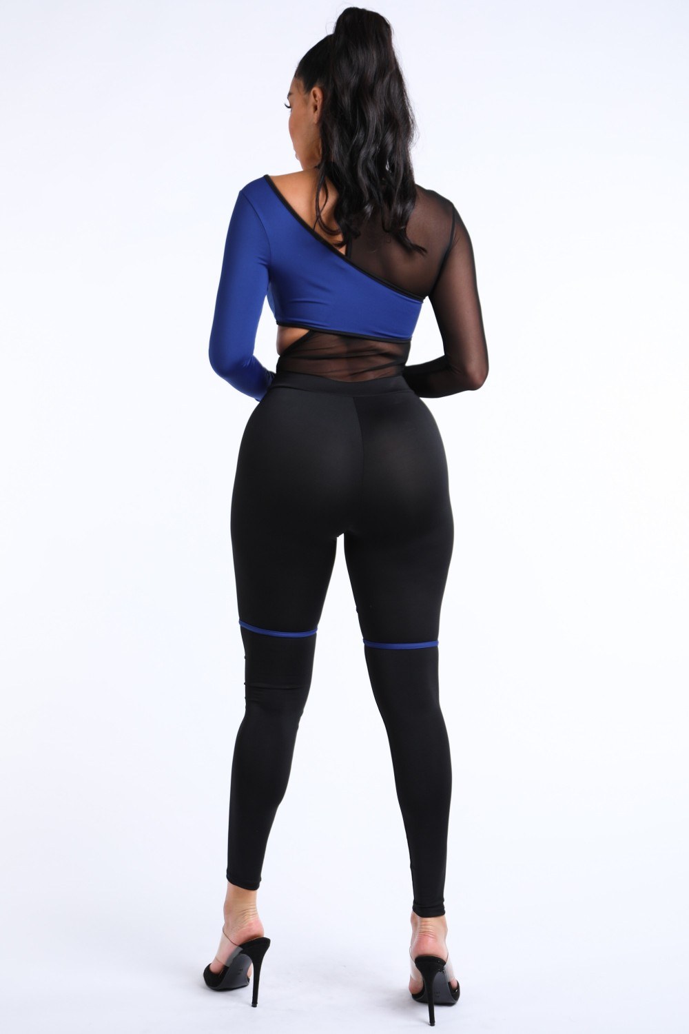Single Arm Contrast Bodysuit Set