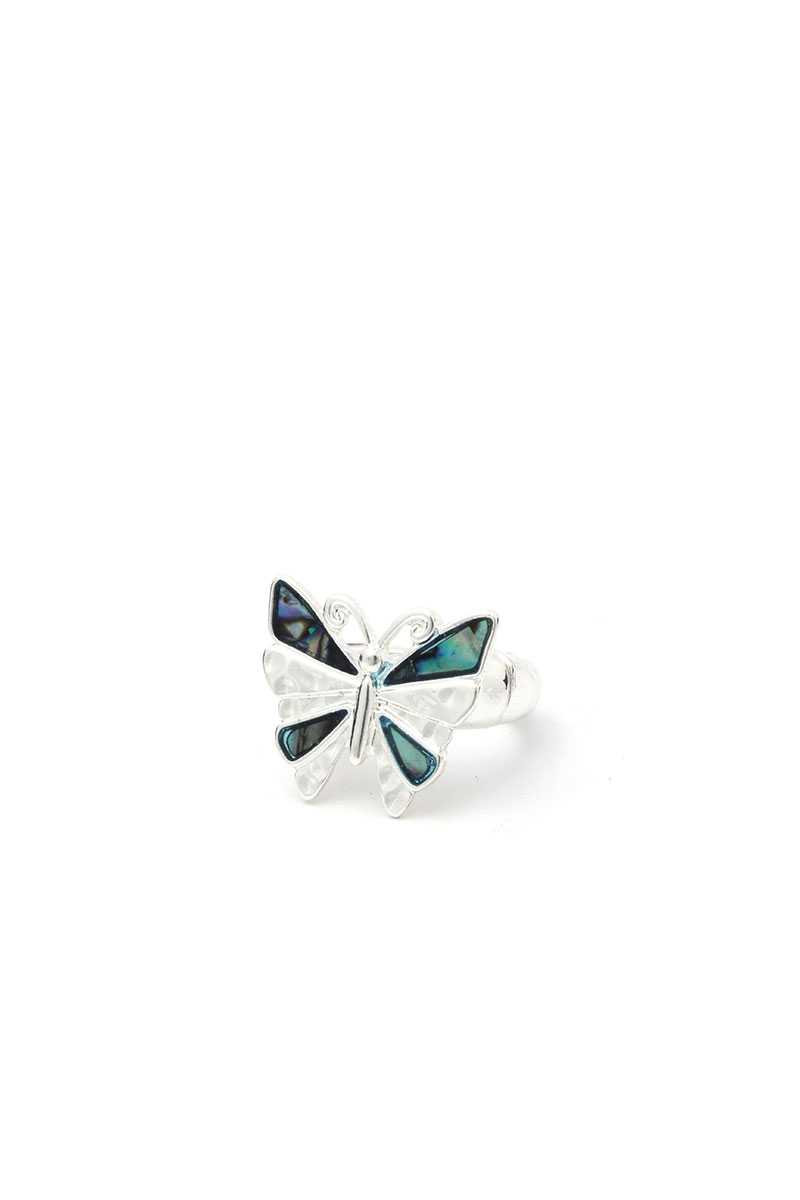 Abalone Butterfly Stretch Ring