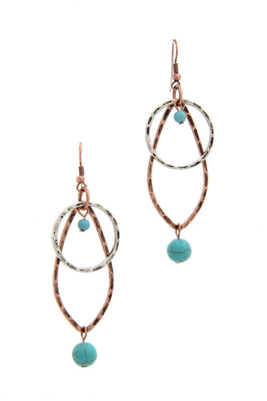 Rustic Modern Shape Drop Earring