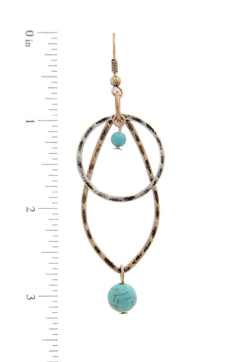 Rustic Modern Shape Drop Earring