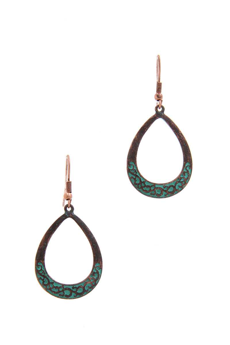 Two Tone Teardrop Shape Earring