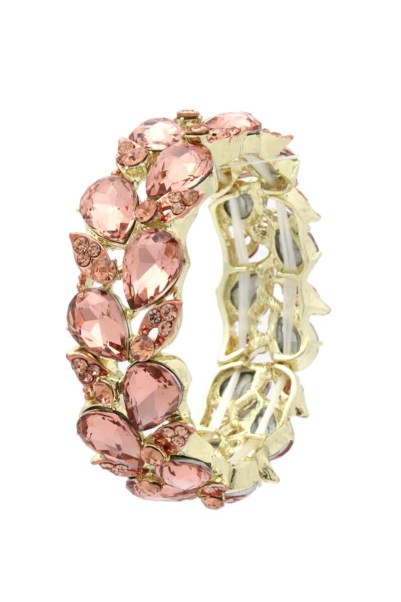 Teardrop Shape Rhinestone Stretch Bracelet