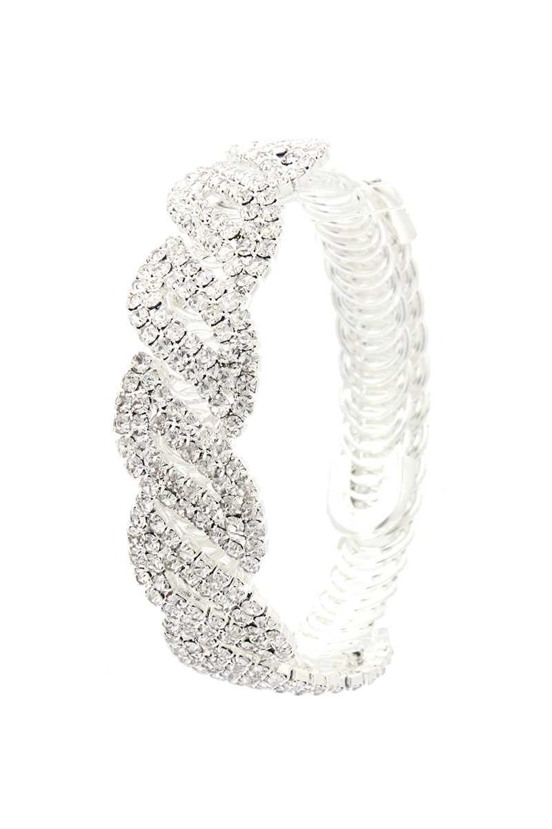 Twisted Flexible Rhinestone Bracelet