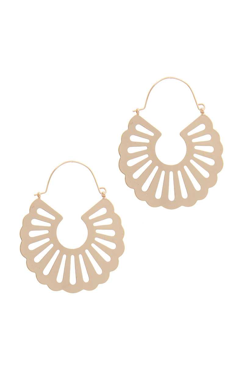 Scallop Shape Metal Drop Earring