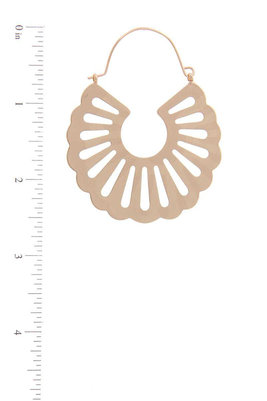 Scallop Shape Metal Drop Earring