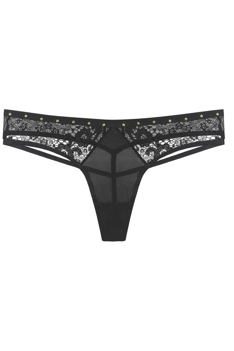 Open Cage Back Thong W/ Mesh