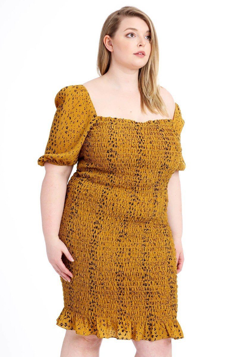 Crinkle Dot Print Dress