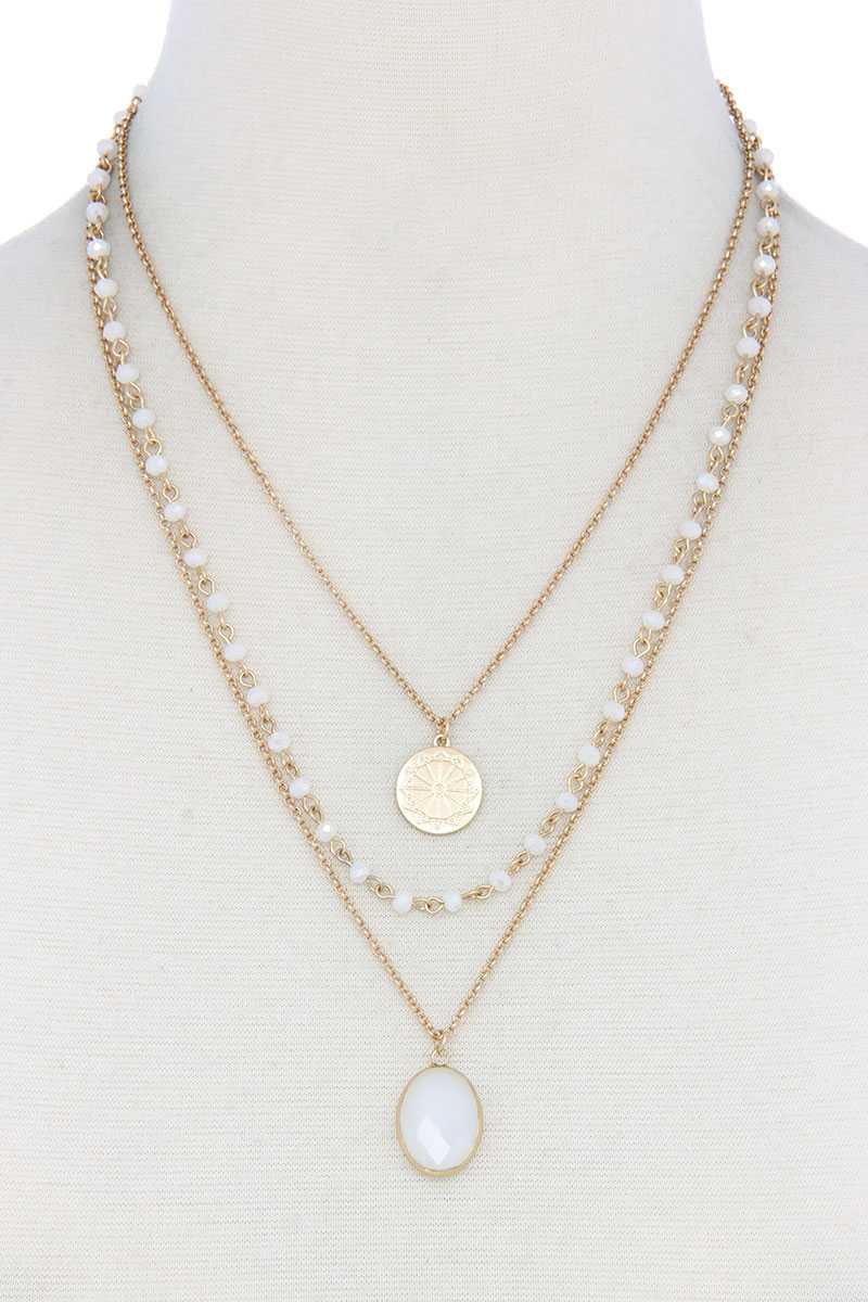 Oval Beaded Layered Necklace