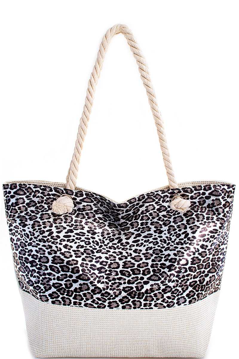 Holographic Leopard Print Tote Bag