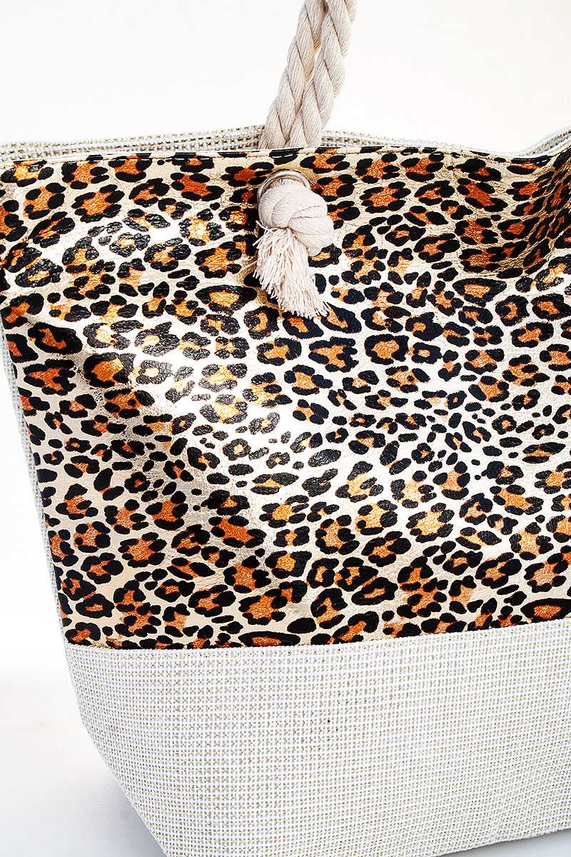 Holographic Leopard Print Tote Bag