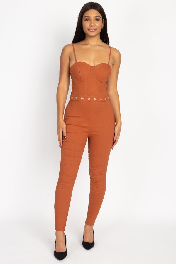 Waist Cutout Skinny Jumpsuit