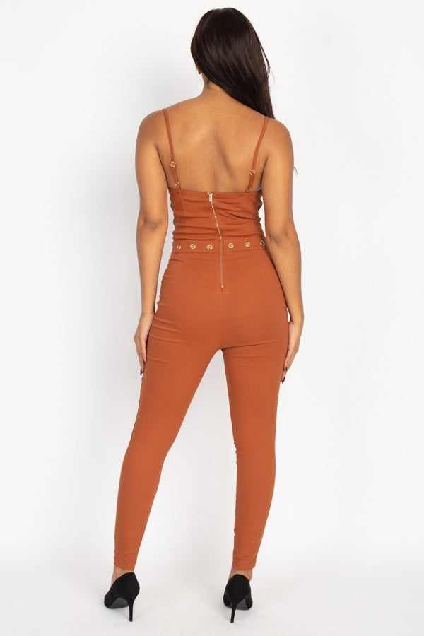 Waist Cutout Skinny Jumpsuit