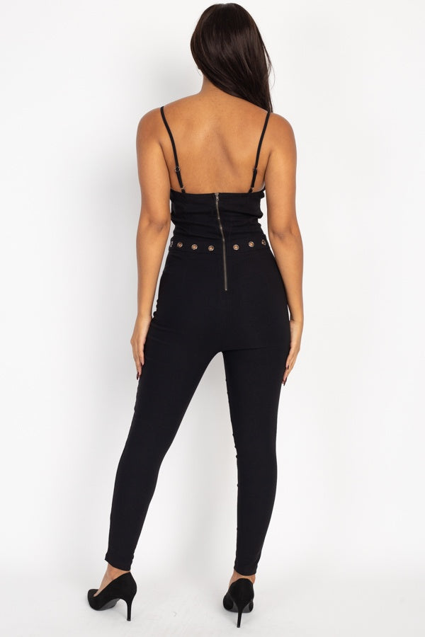 Waist Cutout Skinny Jumpsuit