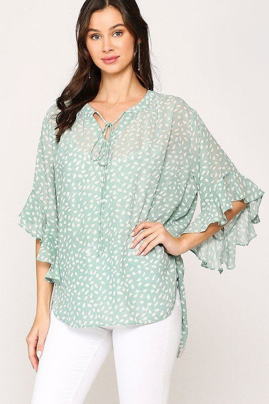 Leopard Printed Crepe Top