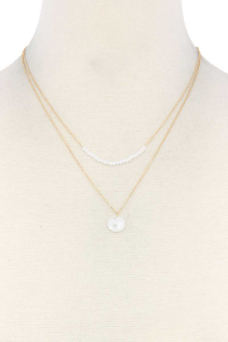 Round Charm Beaded Necklace Set