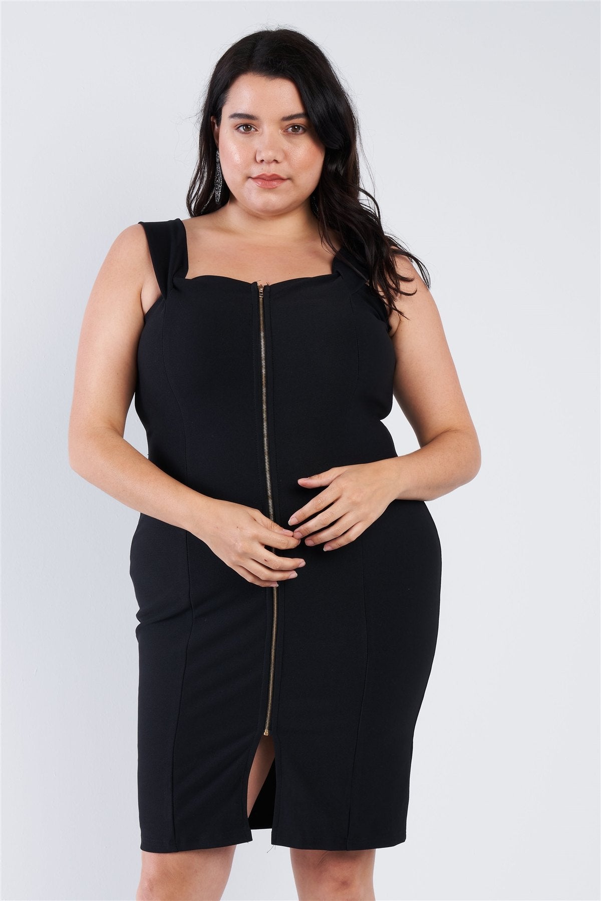 Plus Size  Front Zip Dress