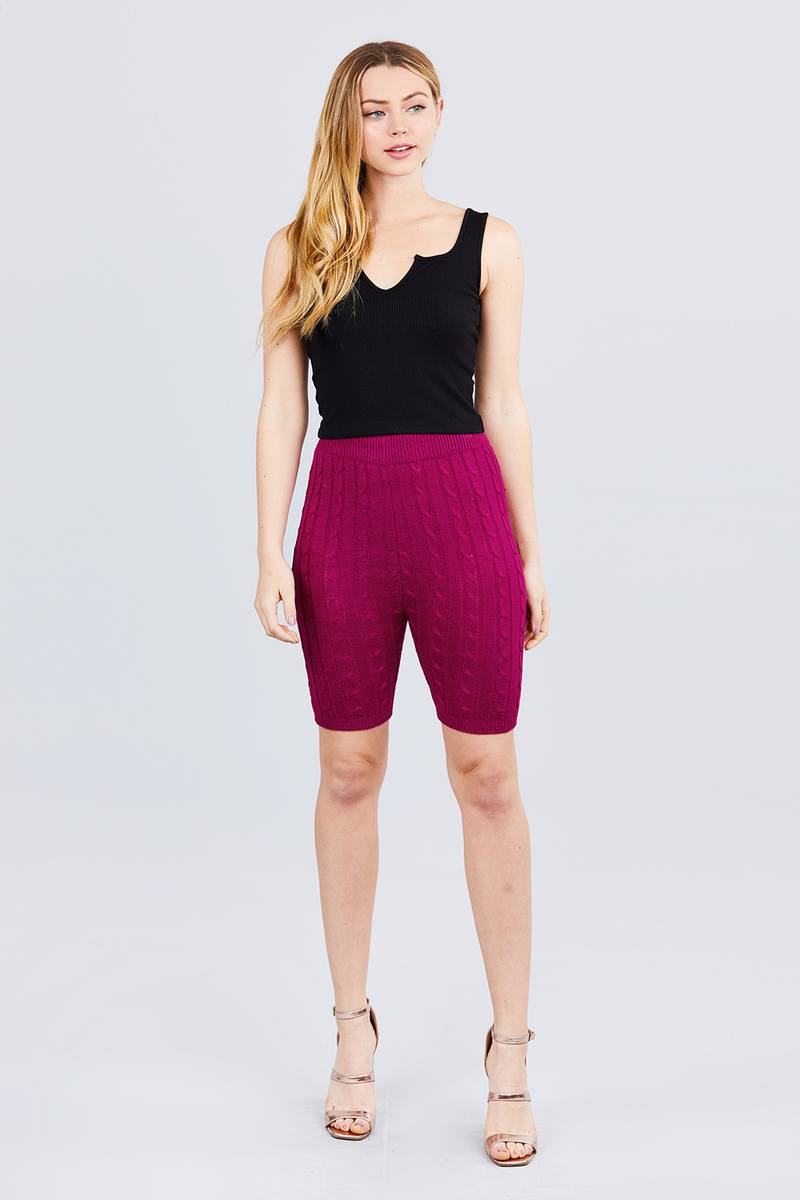 Twisted Effect Bermuda Length Sweater Shorts