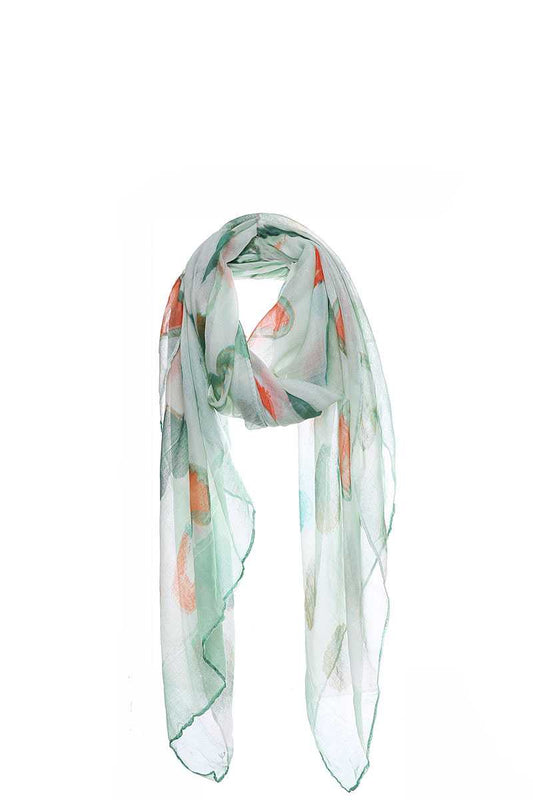 Fashion Soft Water Color Heart Print Scarf