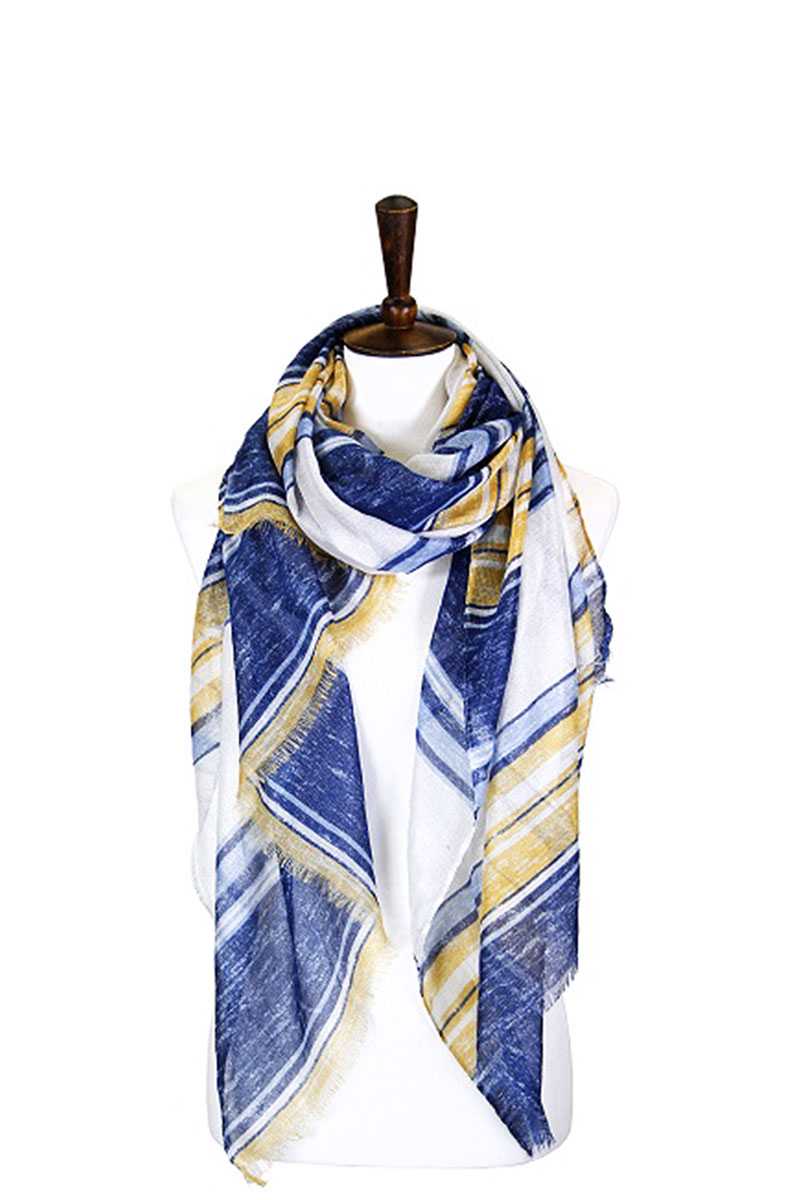 Striped Lurex Oblong Scarf