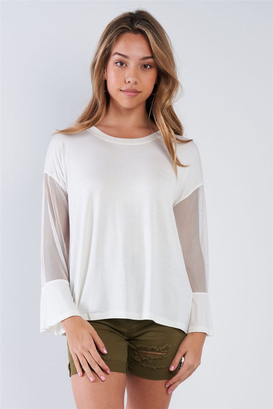 Long Mesh Sleeve Top