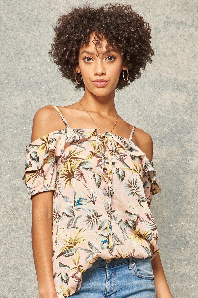 A Floral Print Woven Top