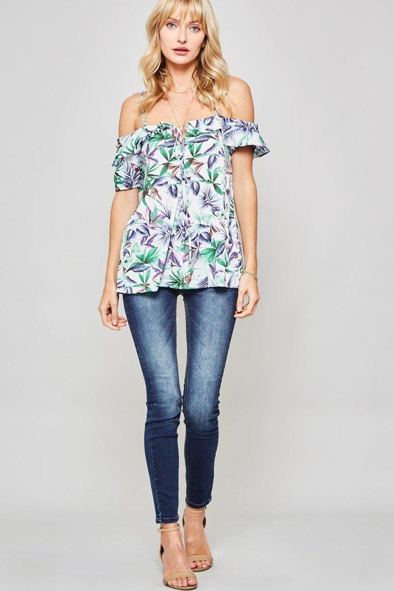 A Floral Print Woven Top