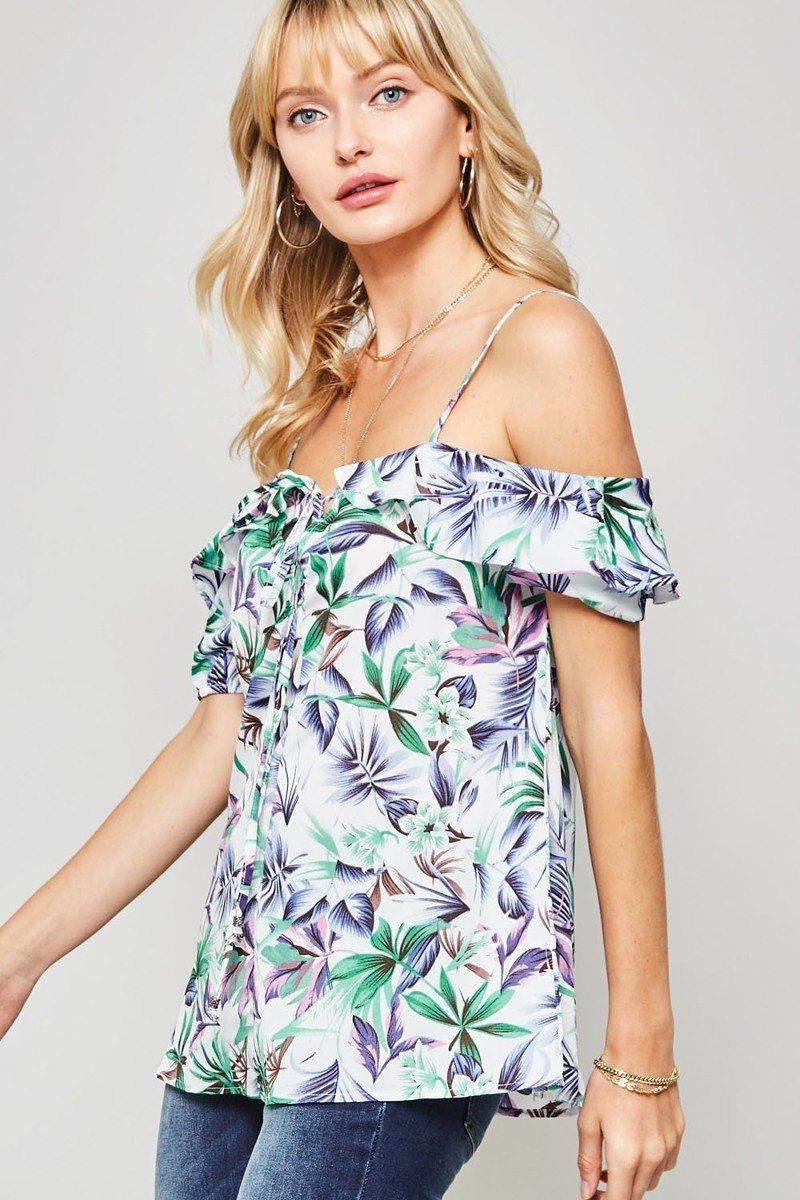 A Floral Print Woven Top