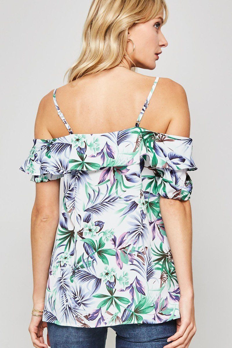 A Floral Print Woven Top